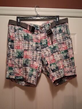Men's Charleston Threads Madras Plaid Patchwork Chino Shorts